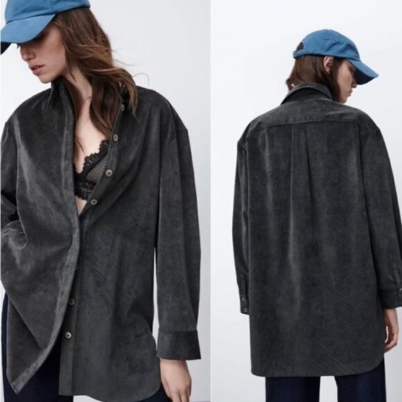 Zara Light Corduroy Textured Weave Overshirt - Picture 3 of 6